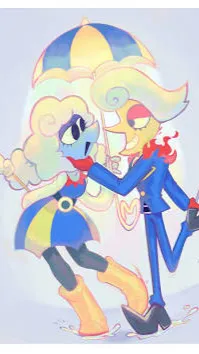 ai character: Lanino and elnina  background
