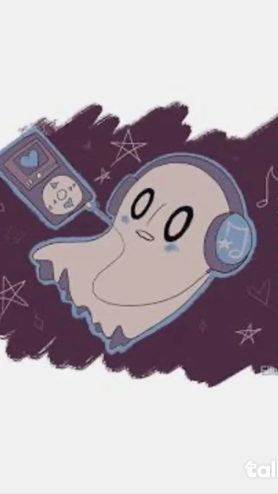 ai character: Napstablook  background