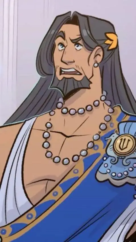 ai character: Poseidon  background