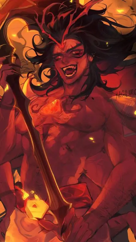 ai character: burning spice background