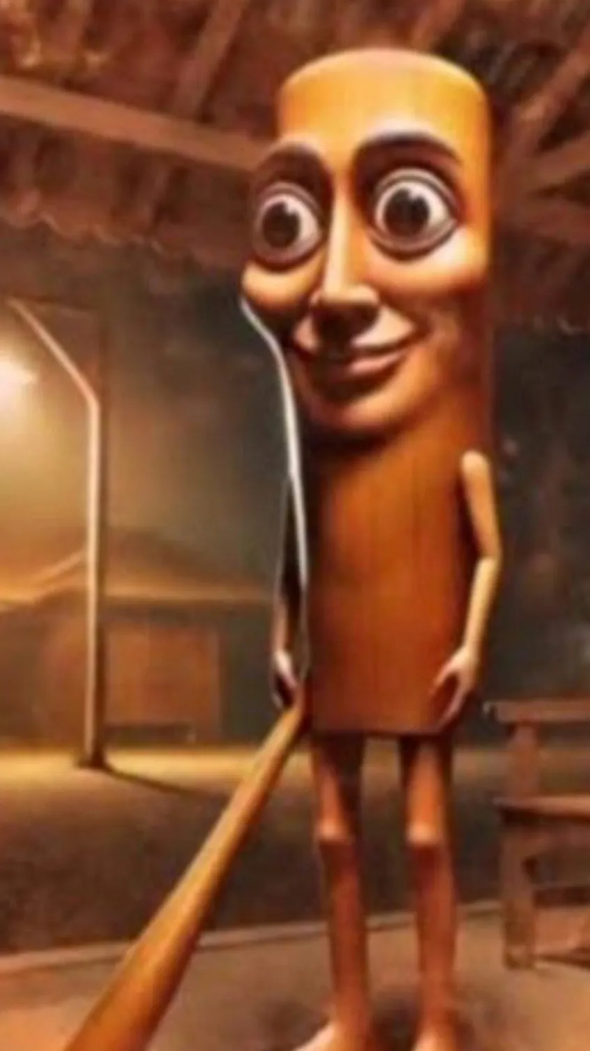 ai character: Tung tung sahur  background