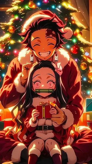 ai character: kny chirstmas background