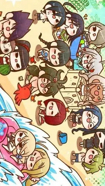 ai character: DRV3 Beach Day background