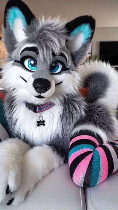 ai character: Lucy husky fursuit background