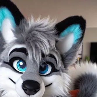 chat with ai character: Lucy husky fursuit